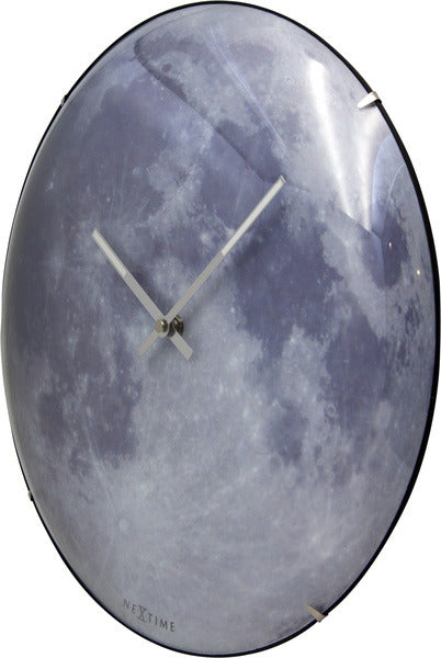 Nexttime ne-3164 horloge murale dia. 35 cm, verre convexe, 'dôme de lune bleue'