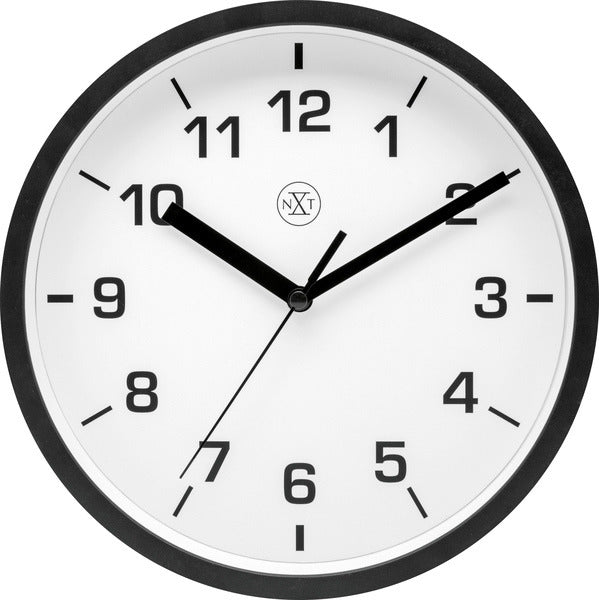 Nexttime nx-7321zw horloge murale nxt diamètre 20cm plastique noir, cadran blanc