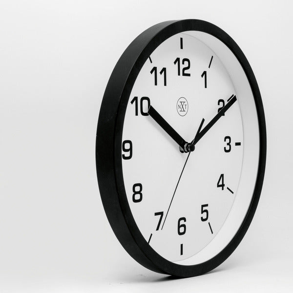 Nexttime nx-7321zw horloge murale nxt diamètre 20cm plastique noir, cadran blanc