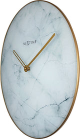 Nextime nextime ne-8189wi wandklok marble ø 40 cm wit