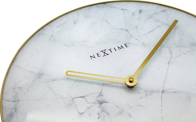 Nextime nextime ne-8189wi wandklok marble ø 40 cm wit