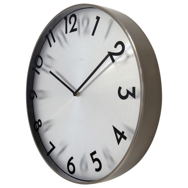 Nextime nextime ne-3289gs metalen wandklok 40cm -stille klok metaal reflection