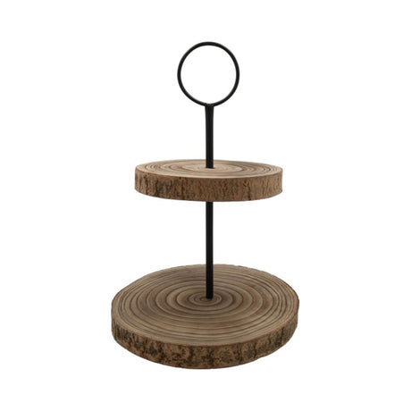 Hbx étagère naturelle vivante en bois 2 couches h38d33cm