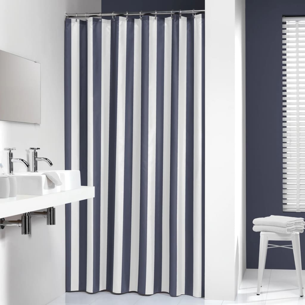Rideau de douche sceaux Linje 180 cm bleu 233011324
