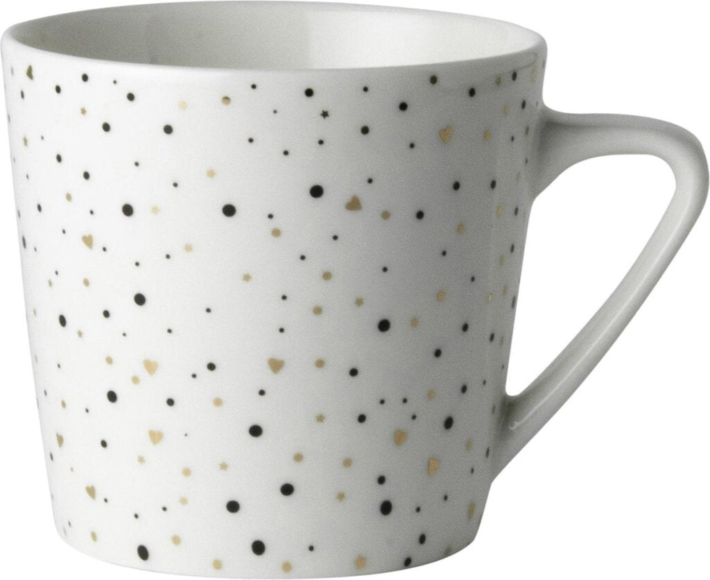 Tasse à café Dutch rose loft noir et blanc blanc avec paillettes 20cl