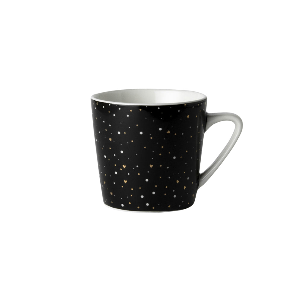 Mini mug rose hollandaise paillettes noires