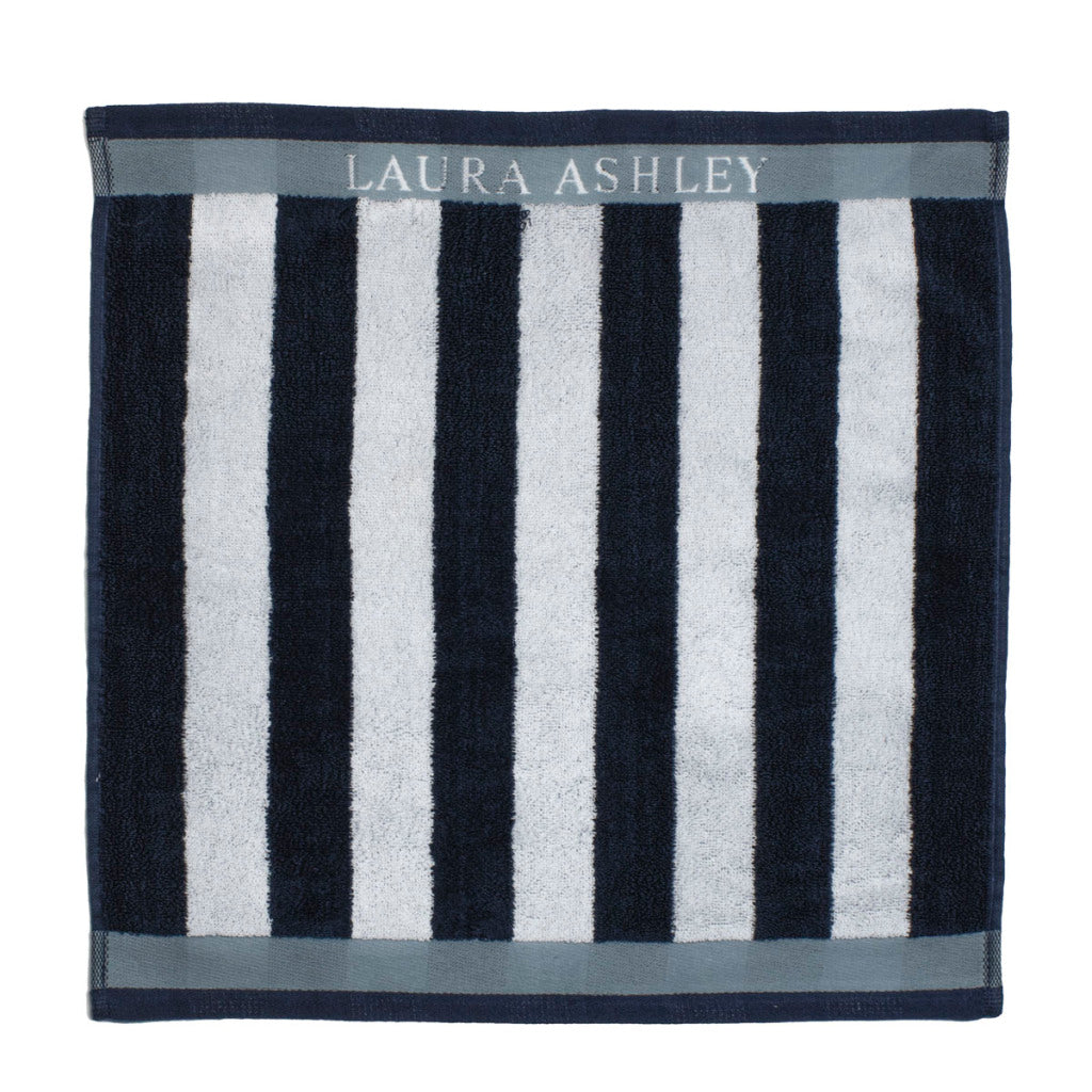 Laura ashley torchon minuit rayure 50x50 cm bleu foncé