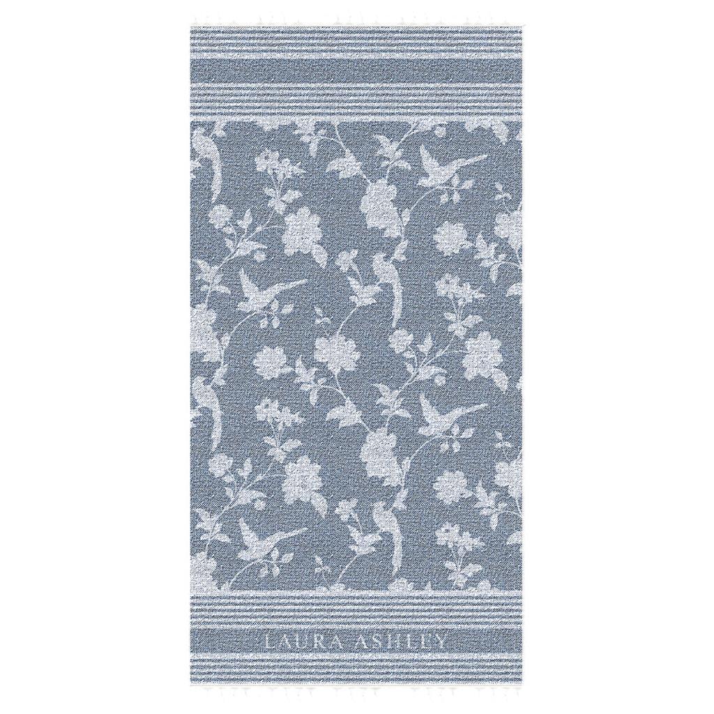 Laura ashley serviette de hammam elveden minuit 90x180 cm bleu blanc