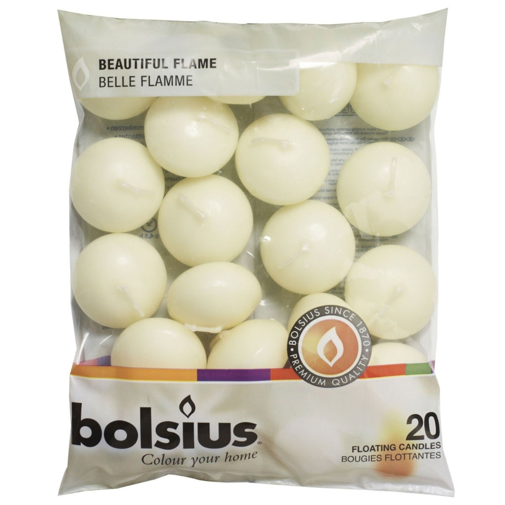 Bolsius Bolsius Candele galleggianti 20 pezzi bianchi