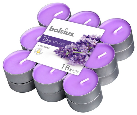 Bougie chauffe-plat parfumée Bolsius 18 pièces vrais parfums lavande