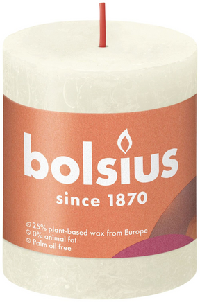 Bougie pilier rustique Bolsius Shine Collection 80 68 perle douce - perle douce