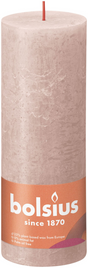 Bougie pilier rustique Bolsius collection Shine 190 68 rose brumeux - rose brumeux