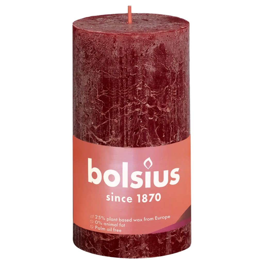 Bolsius Bolsius Stollen Shine 4 St Rustic 130x68 mm Velvet rød