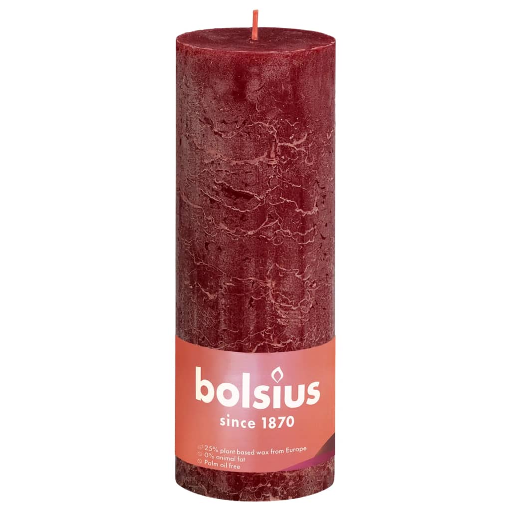 Bolsius Bolsius Stollen Shine 4 St rustikal 190x68 mm Samtrot