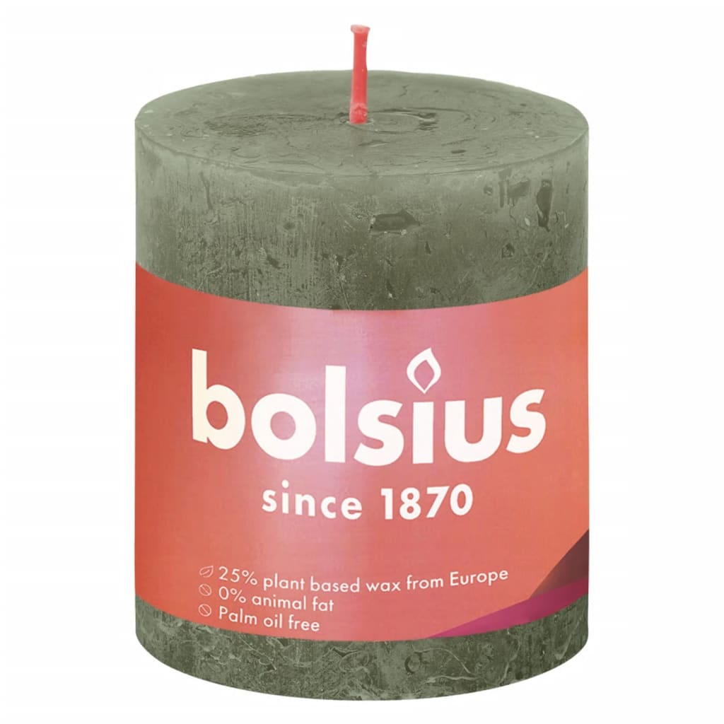 Bolsius Bolsius Stollen Shine 4 St rustikal 80x68 mm frisch olivfarben