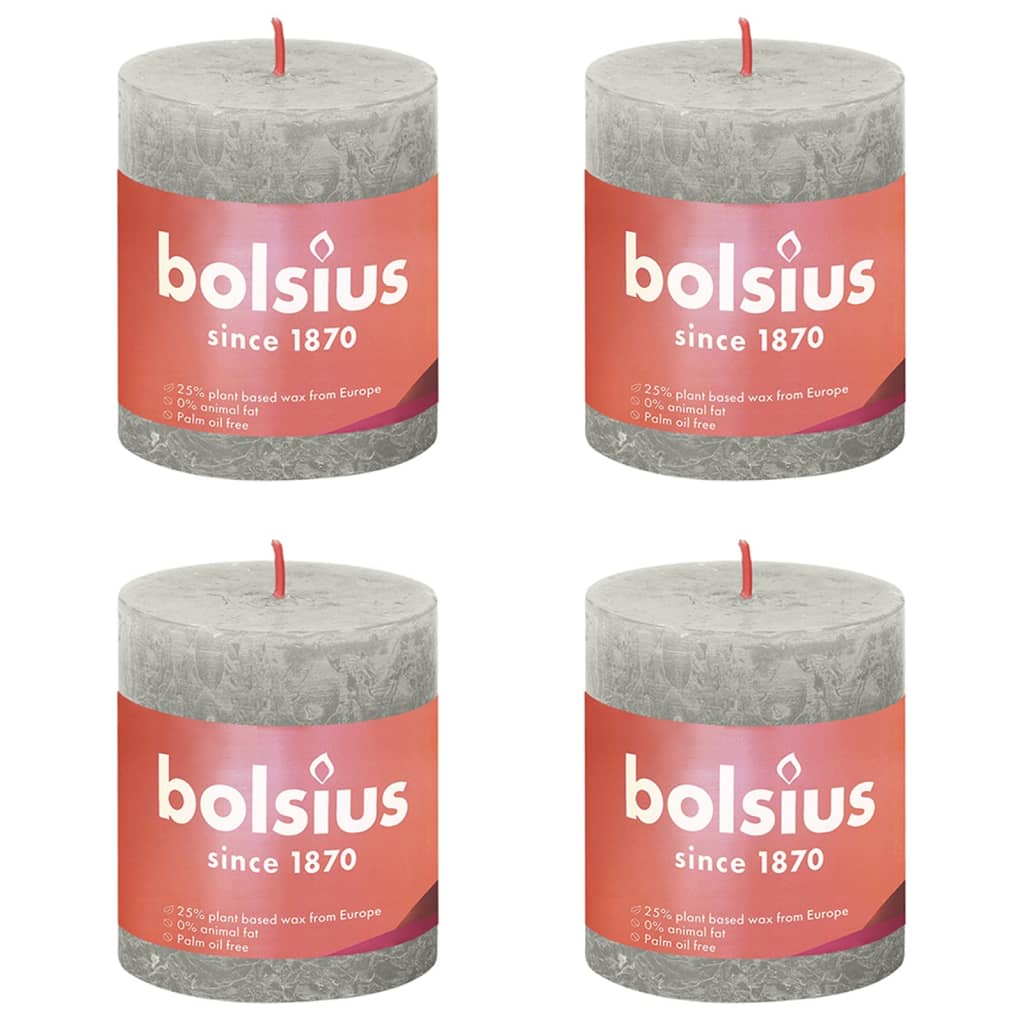 Bolsius Bolsius Stollen Shine 4 St Rustic 80x68 mm sandgrå