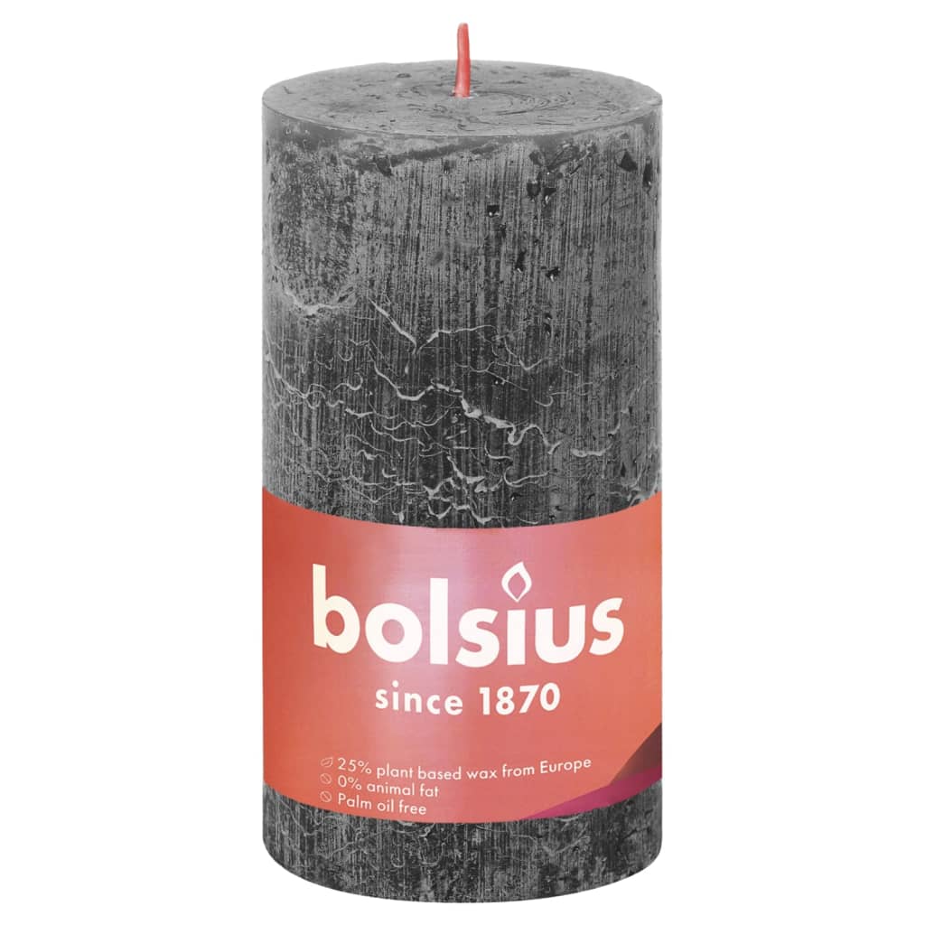 Bolsius Bolsius Stollen Shine 4 St rustikal 130x68 mm Sturmgrau