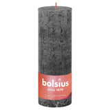 Bolsius Bolsius Stollen Shine 4 St Rustiek 190x68 mm Sturmgrau