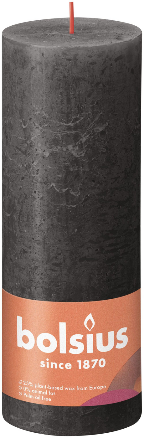 Bougie pilier rustique Bolsius 190 68 gris orageux - gris orage