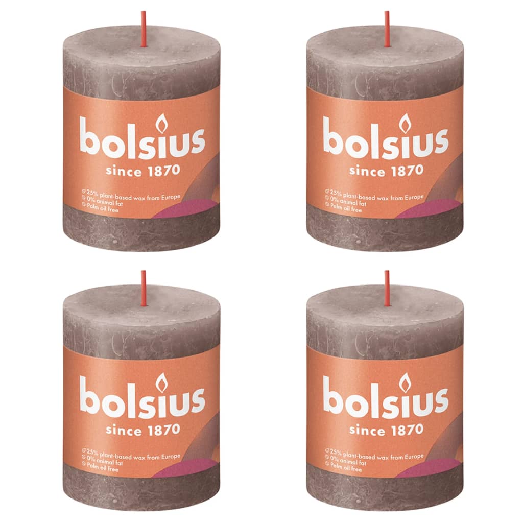 Bolsius Bolsius Stollen Shine 4 St rustique 80x68 mm rustique taupe