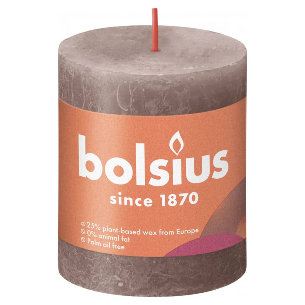 Bolsius Bolsius Stollen Shine 4 St rustique 80x68 mm rustique taupe