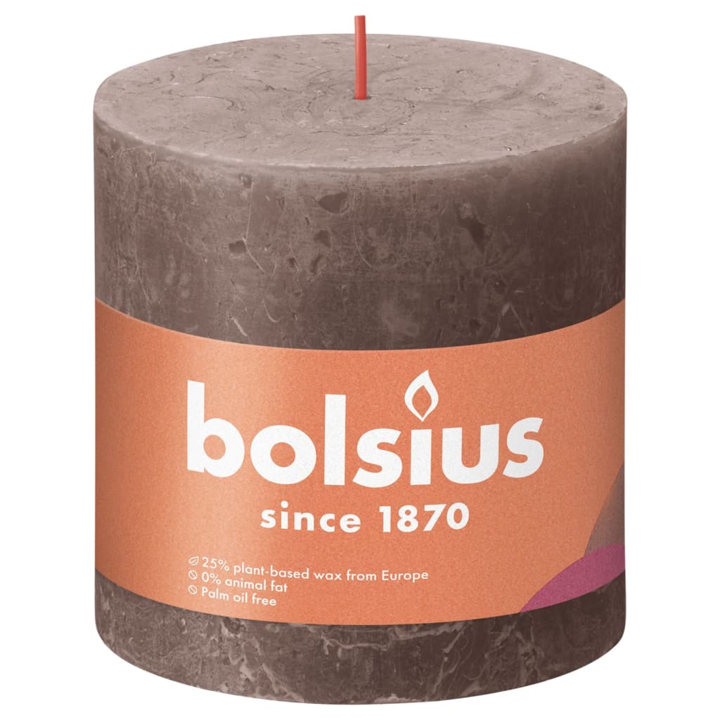 Bolsius Bolsius Stollen Shine 3 St Rustic 100x100 mm Rustik Taupe