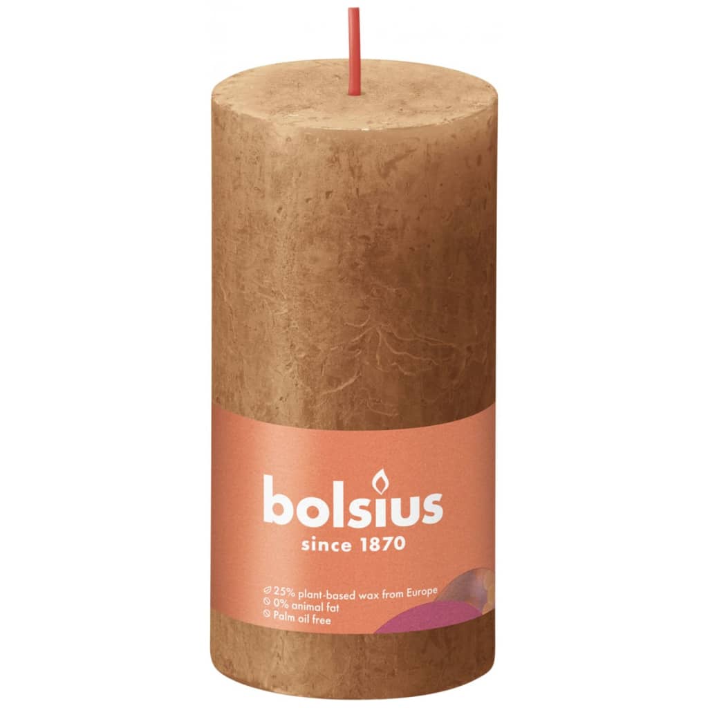 Bolsius Bolsius Stollen Shine 8 St Rustic 100x50 mm Spice Brown