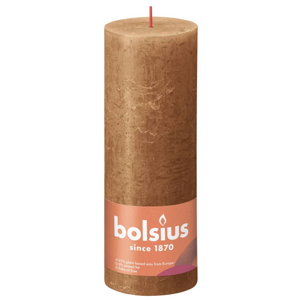 Bolsius Bolsius Stollen Shine 4 St Rustiek 190x68 mm Spice Brown