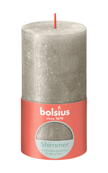 Bougie rustique Bolsius 130 68 champagne