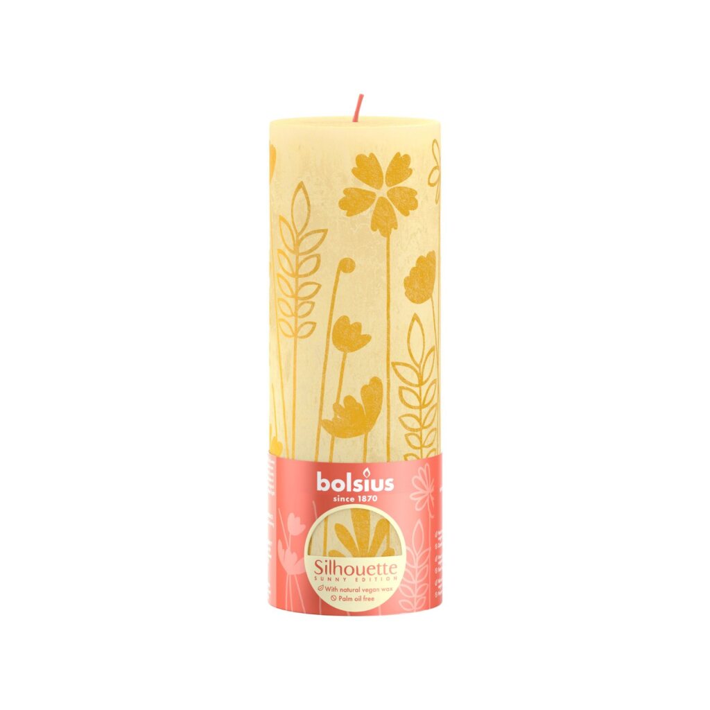 Bolsius Rustic Tud Candle 19x6,8 cm Butter Giallo