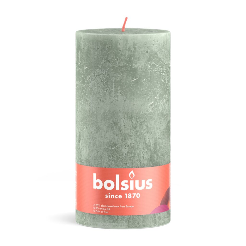 Bolsius Rustic Stub candle 19x6.8 cm Jade Green