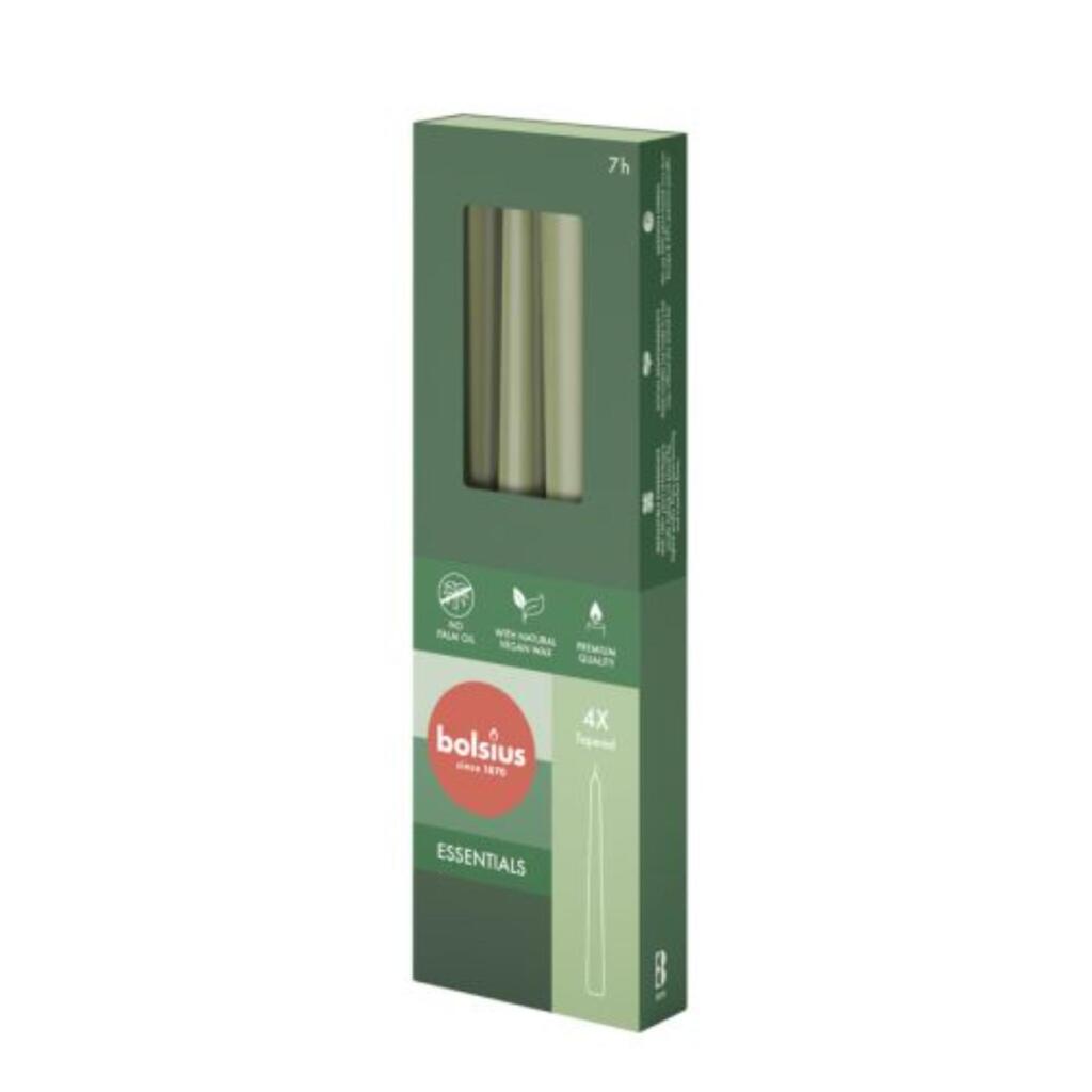 Bolsius bougies gothiques olive fraîche 4x