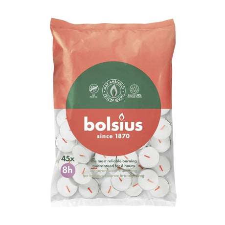 Bougies chauffe-plat Bolsius 8 heures sachet de 45 pièces