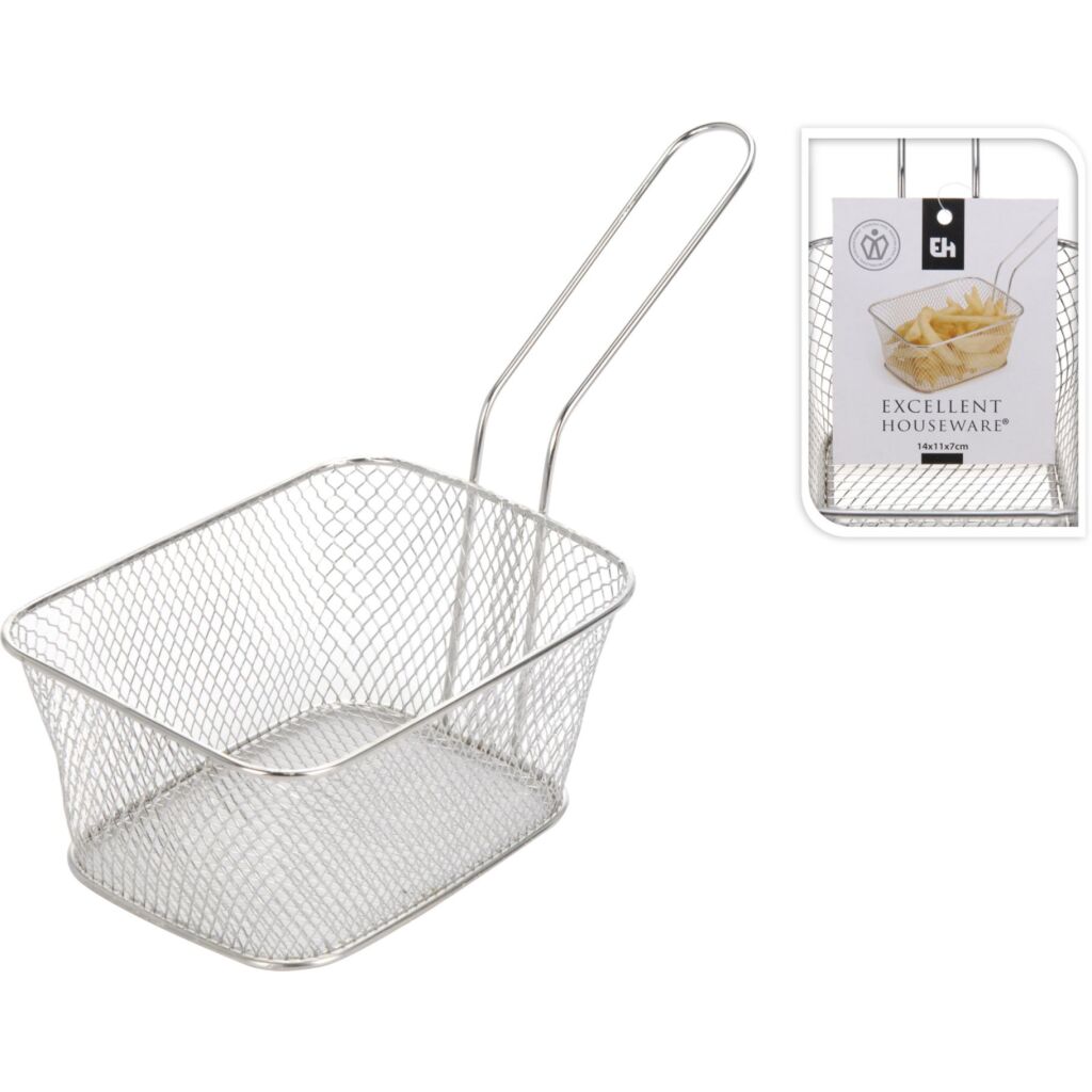 Excellent panier à frites en acier inoxydable avec poignée | 6 pièces