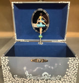 Juwelendoosje blauw met muziek ballerina