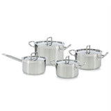 Bk set de casseroles de précision 4 pièces en acier inoxydable verre argent