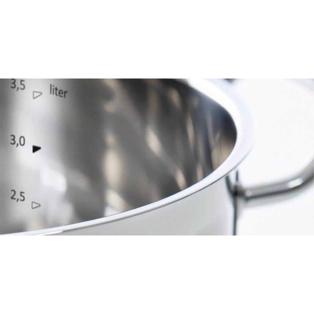 Bk set de casseroles de précision 4 pièces en acier inoxydable verre argent