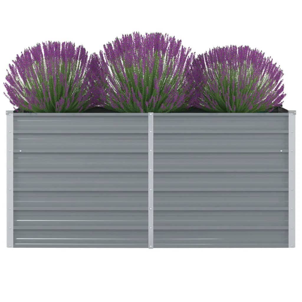 Vidaxl Planter surélevé 160x80x77 cm Gray en acier galvanisé