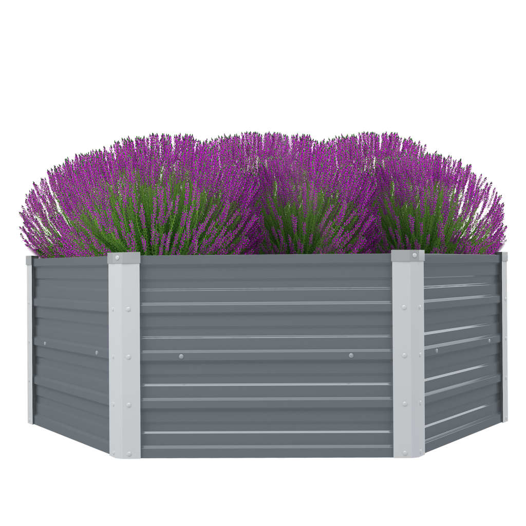 Bidaxl Planter höjde 129x129x46 cm galvaniserat stålgrå