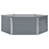 Vidaxl Planter surélevé 129x129x46 cm Gray en acier galvanisé