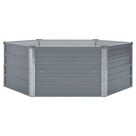 Vidaxl Planter surélevé 129x129x46 cm Gray en acier galvanisé