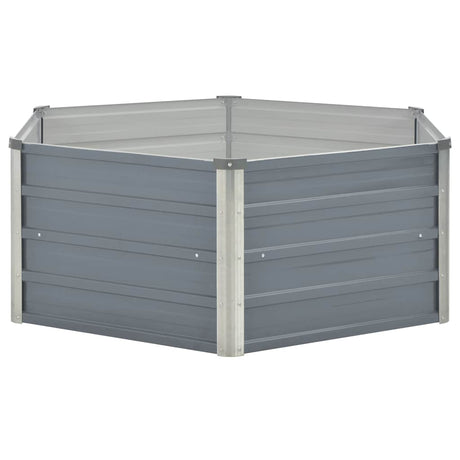 Vidaxl Planter surélevé 129x129x46 cm Gray en acier galvanisé