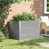 Vidaxl Planter surélevé 100x100x77 cm Gray en acier galvanisé