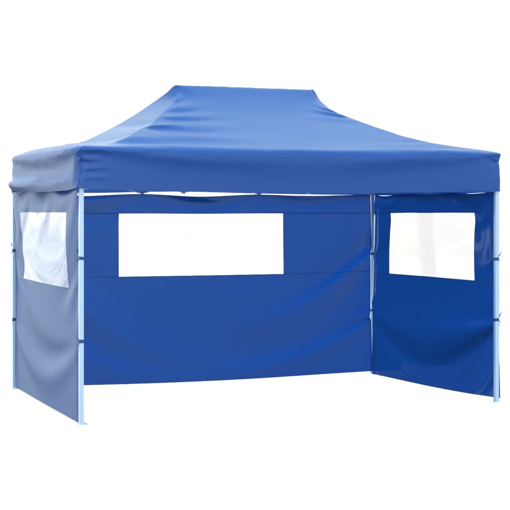 Vidaxl Folding tent pop-up with 4 side walls 3x4.5 m blue