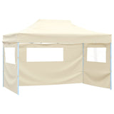 Vidaxl folding tent pop-up with 4 side walls 3x4.5 m cream white