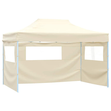 Vidaxl Pliping tente pop-up avec 4 murs latéraux 3x4,5 m crème blanche