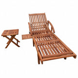 Vidaxl ligbed met tafel massief acaciahout