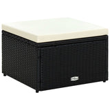 Vidaxl voetenbank poef zwart 53x53x30 cm poly rattan