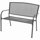 Vidaxl tuinbank 108 cm staal en mesh antraciet