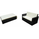 Vidaxl 2-delige loungeset met kussens poly rattan zwart